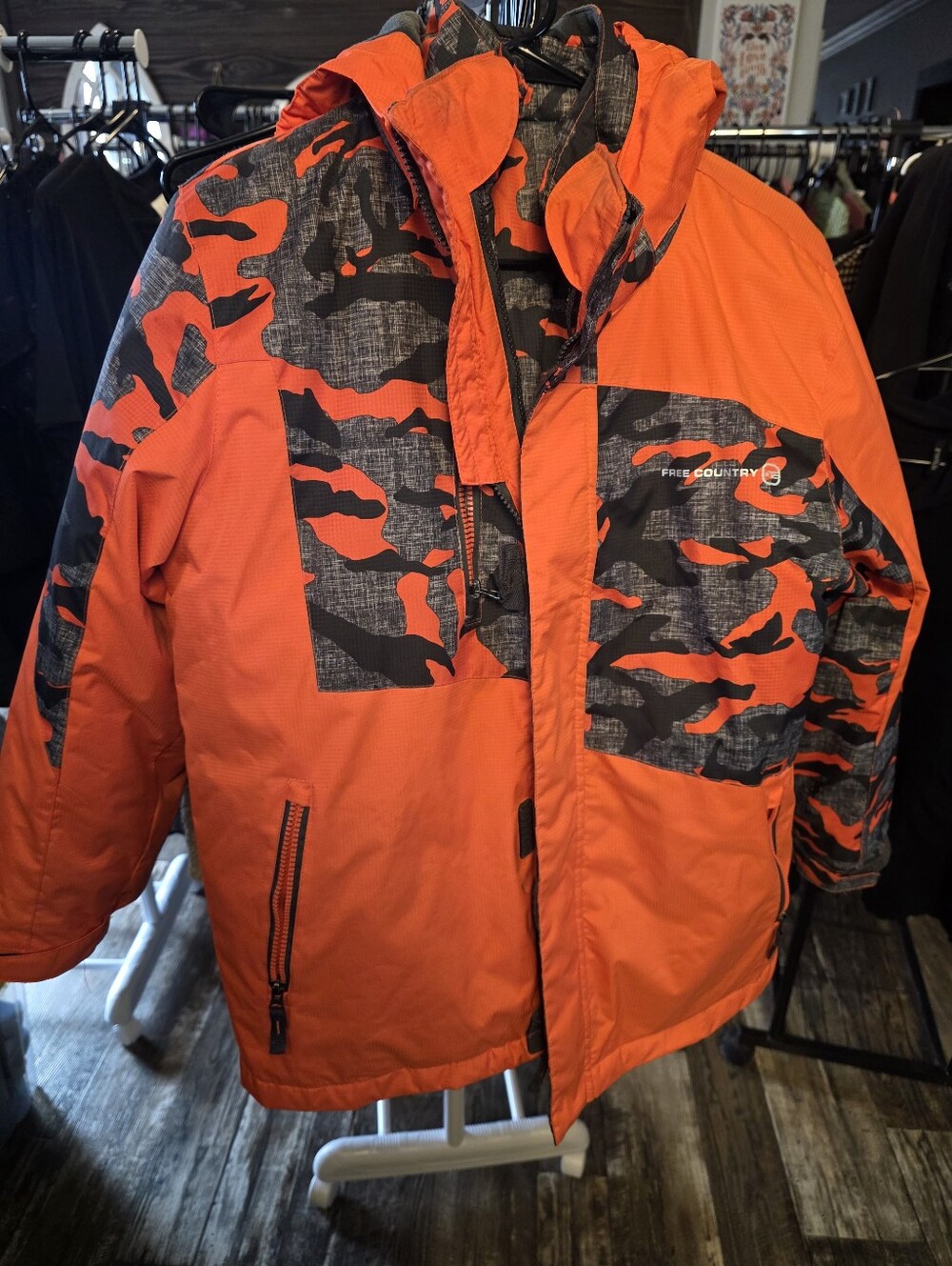 Free Country Boys/young Man Orange Camo Jacket L (14/16)